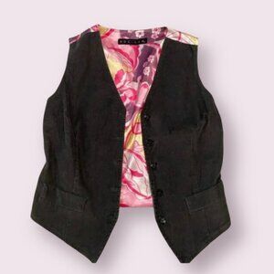 ⭐️ Disco Retro Boho Peasant Art Deco Hipster Hippie Costume Fun Farm Floral Vest